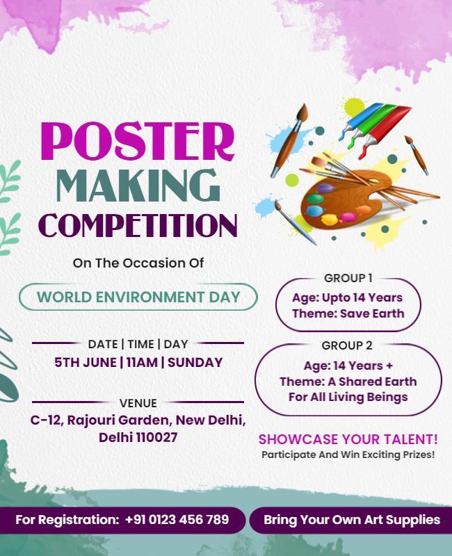 World Environment Day Poster Making Competition Flyer Template