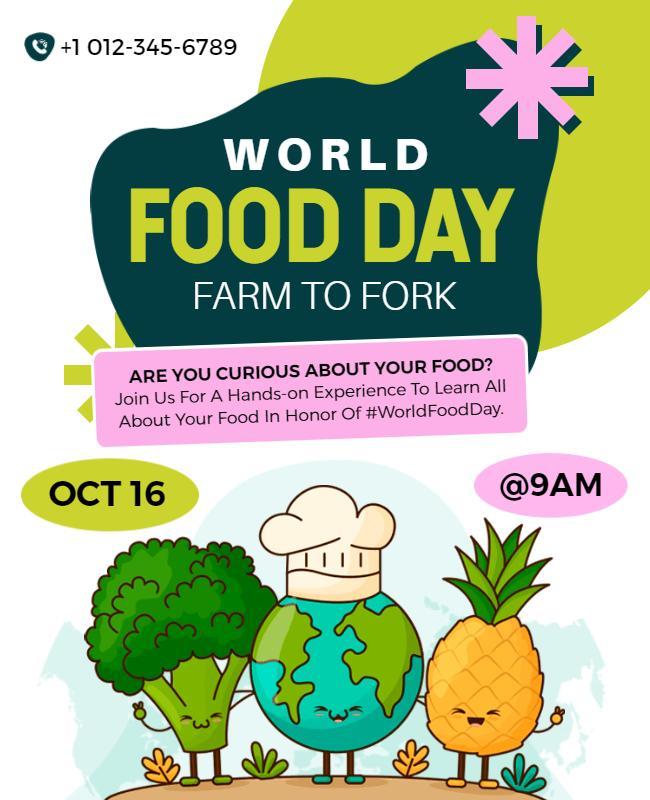 World Food Day Farm to Fork Awareness Flyer Template