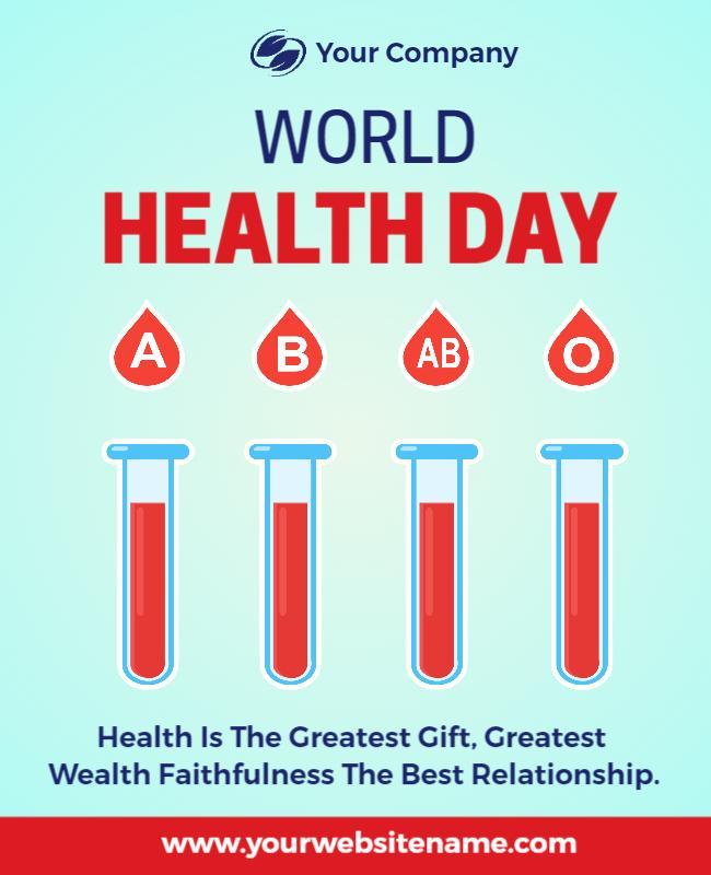 World Health Day Blood Donation Awareness Flyer Template