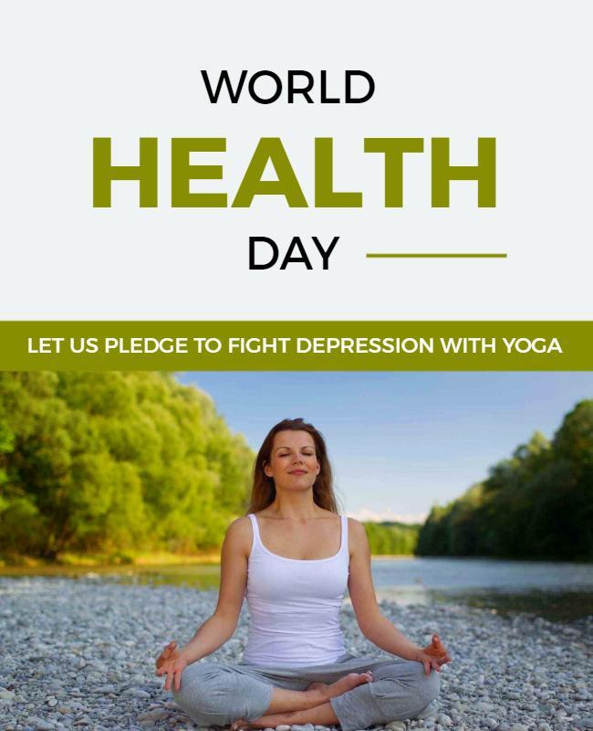 World Health Day Yoga Meditation Flyer Template