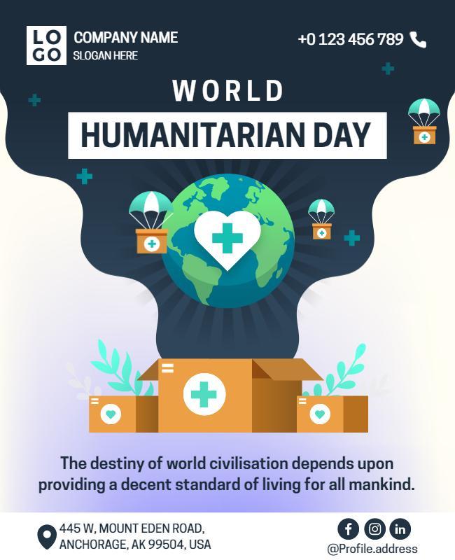 World Humanitarian Day Awareness Event Flyer Template