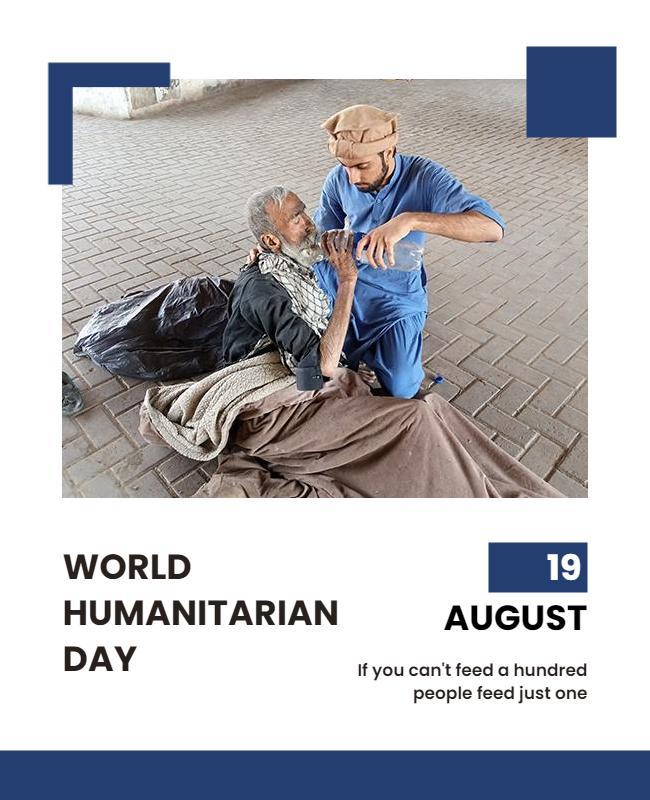 World Humanitarian Day Awareness Flyer Template