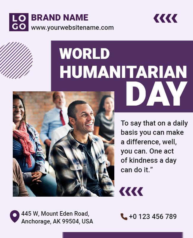 World Humanitarian Day Awareness Flyer Template