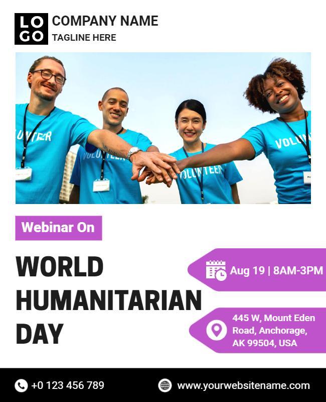 World Humanitarian Day Webinar Flyer Template