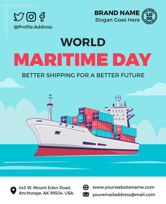 World Maritime Day Celebration Flyer Template