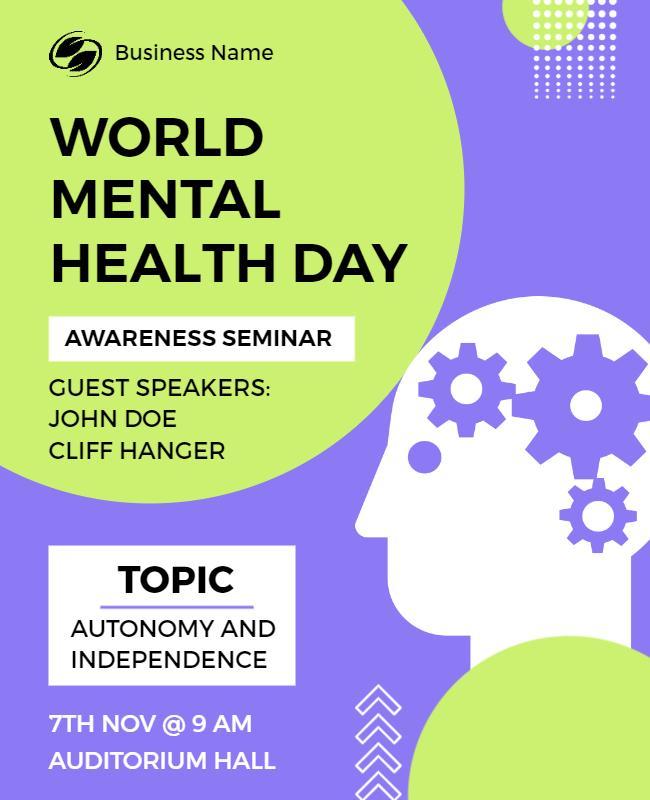 World Mental Health Awareness Seminar Flyer Template