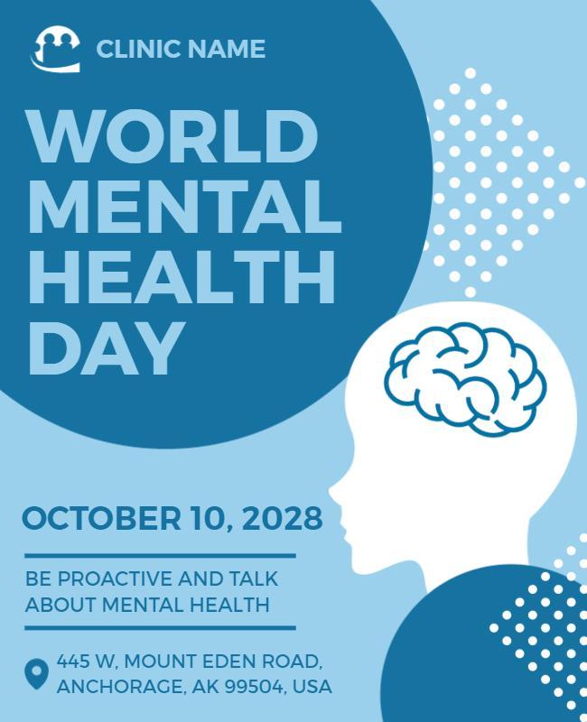 World Mental Health Day Awareness Flyer Template