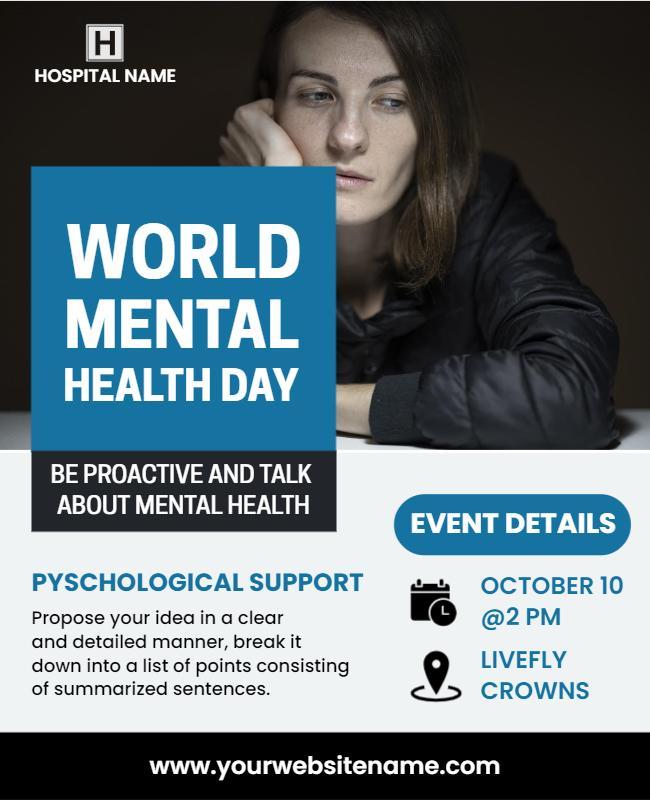 World Mental Health Day Awareness Flyer Template