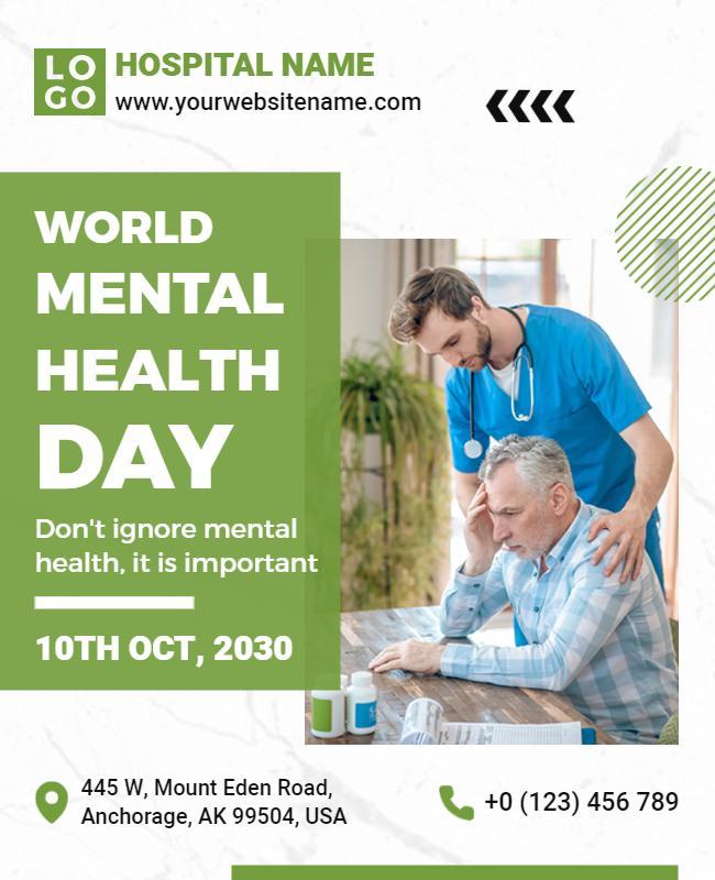 World Mental Health Day Awareness Flyer Template