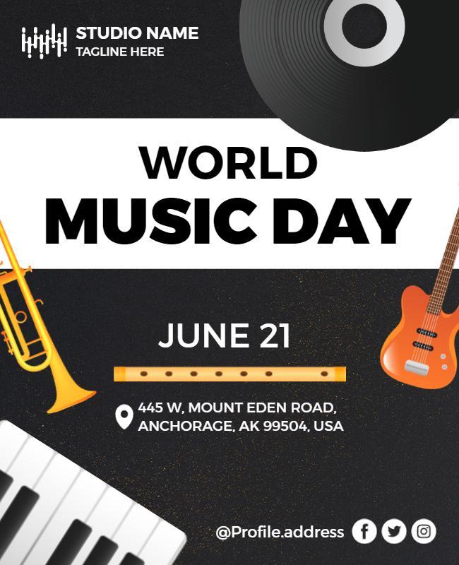 World Music Day Celebration Flyer Template