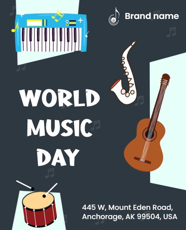 World Music Day Celebration Flyer Template