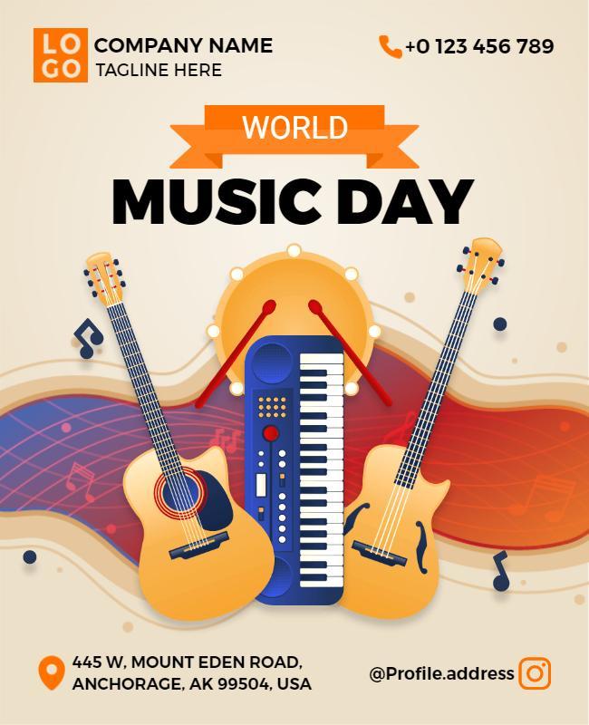 World Music Day Celebration Flyer Template