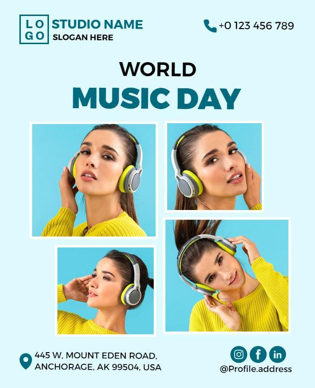 World Music Day Celebration Flyer Template