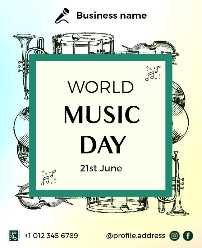 World Music Day Celebration Flyer Template