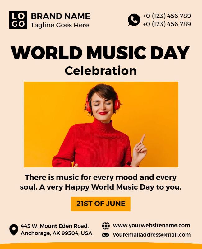 World Music Day Celebration Flyer Template