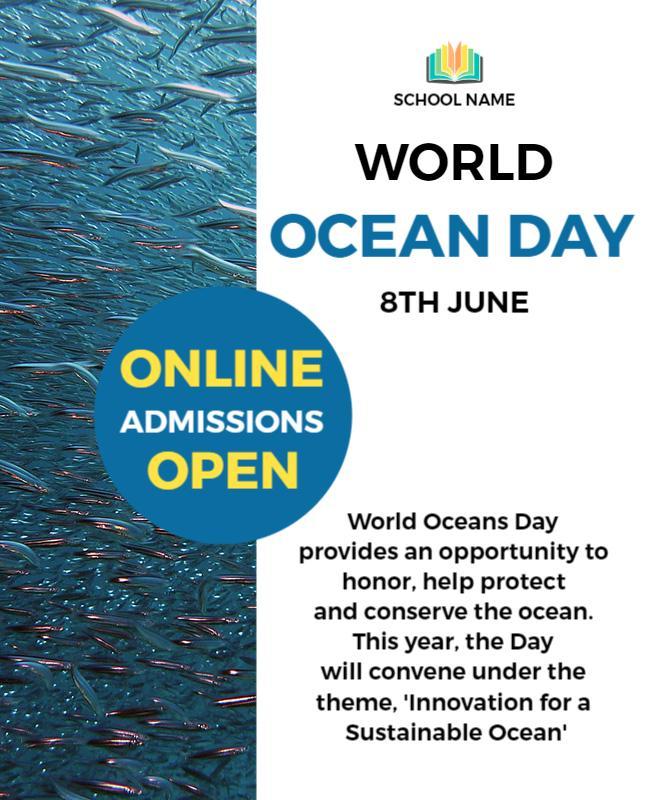 World Ocean Day Online Event Flyer Template