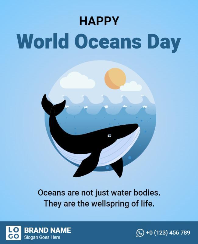 World Oceans Day Celebration Flyer Template