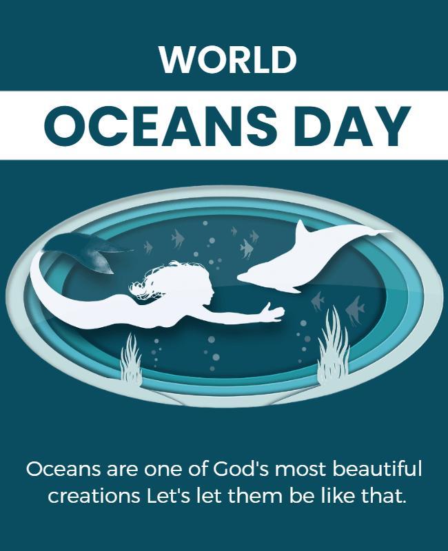 World Oceans Day Celebration Flyer Template