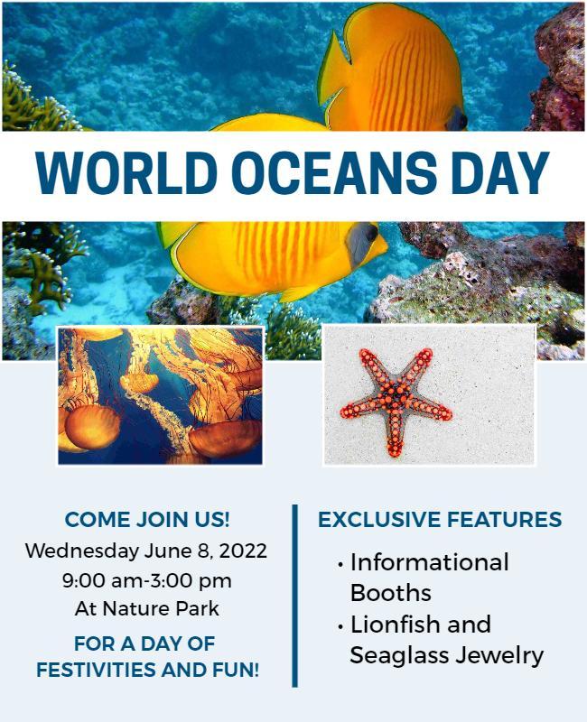 World Oceans Day Celebration Flyer Template