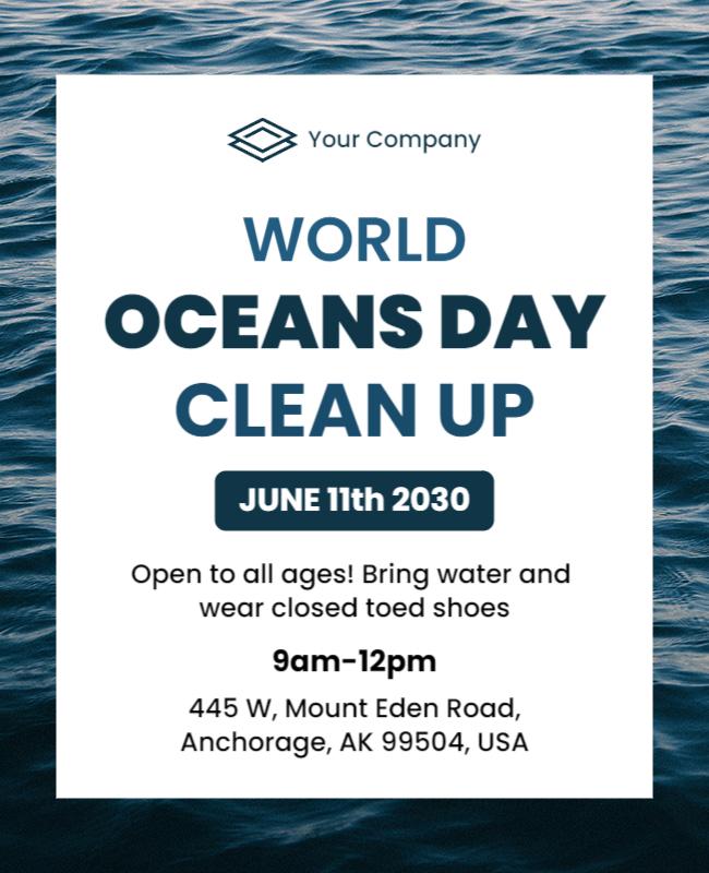 World Oceans Day Clean Up Event Flyer Template