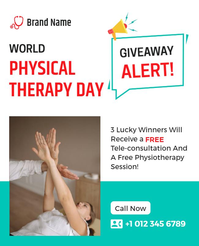 World Physical Therapy Day Giveaway Flyer Template