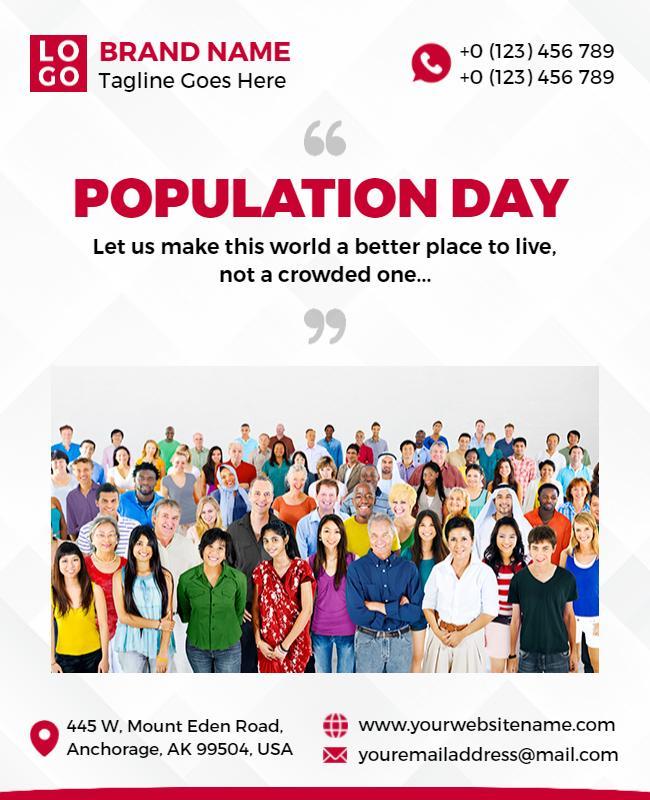 World Population Day Awareness Flyer Template