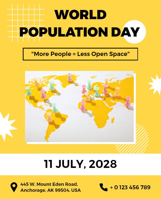 World Population Day Awareness Flyer Template