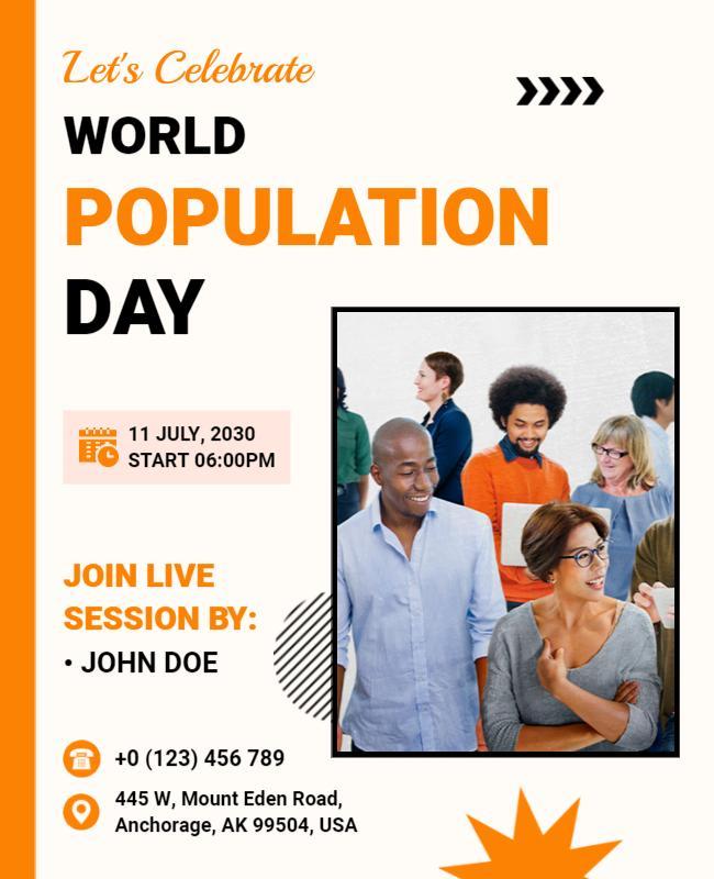 World Population Day Celebration Flyer Template