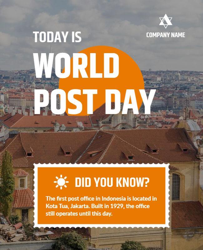 World Post Day Educational Flyer Template