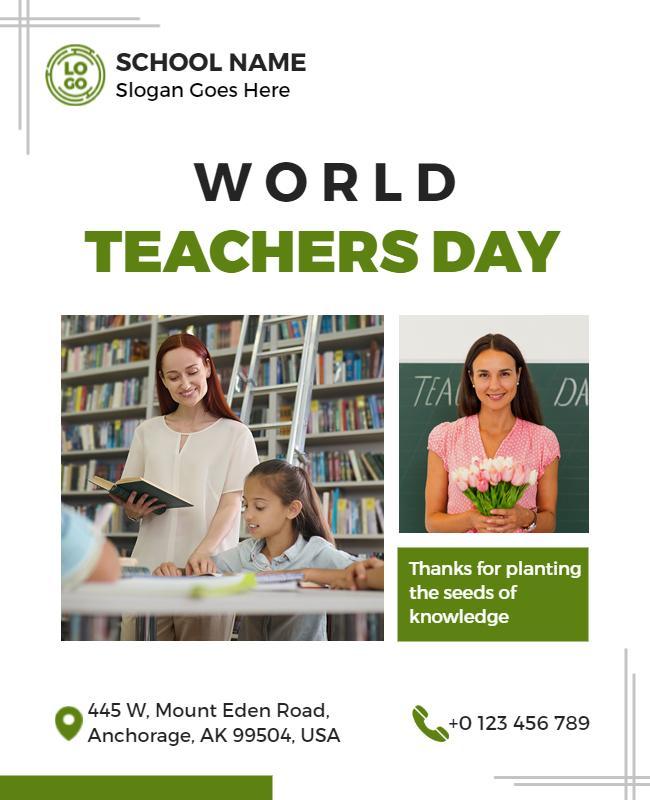 World Teachers Day Celebration Flyer Template