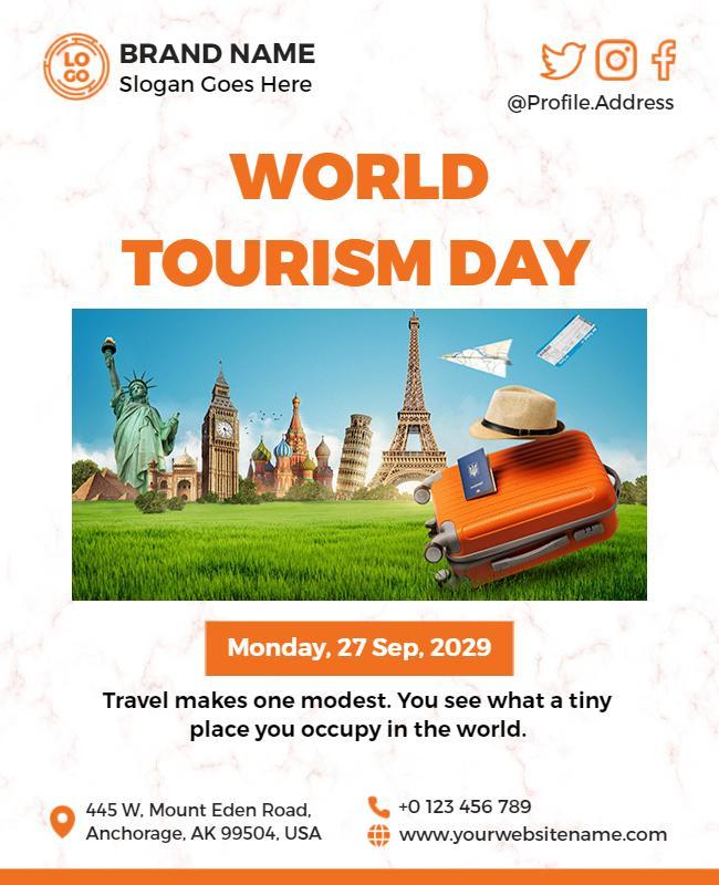 World Tourism Day Celebration Flyer Template