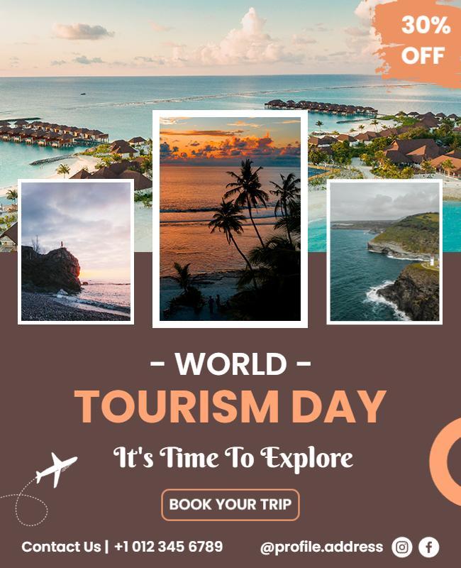 World Tourism Day Travel Promotion Flyer Template