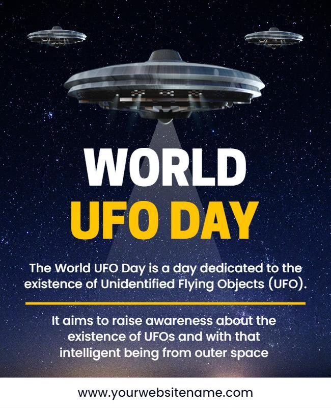 World Ufo Day Awareness Flyer Template