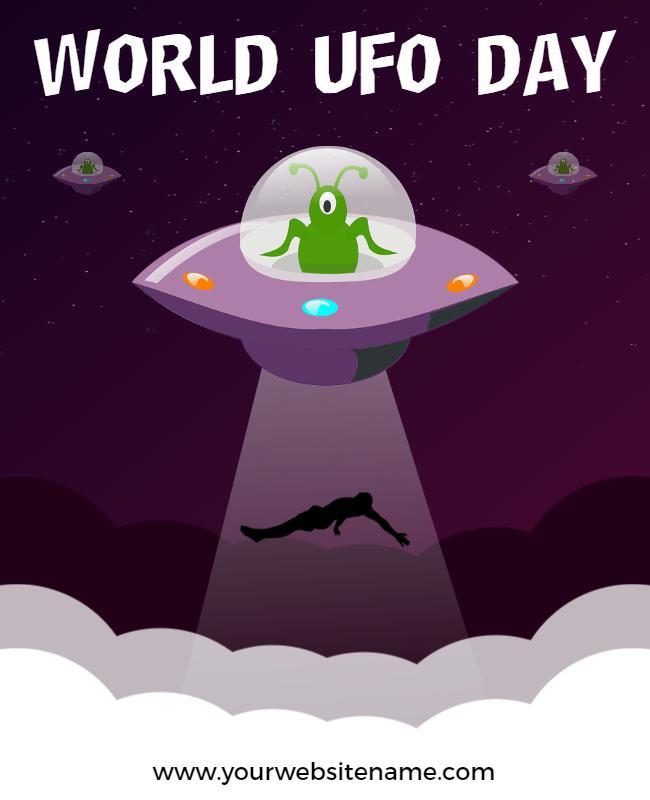 World Ufo Day Celebration Flyer Template