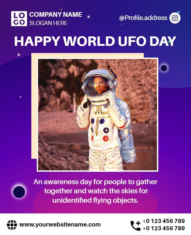 World Ufo Day Celebration Flyer Template