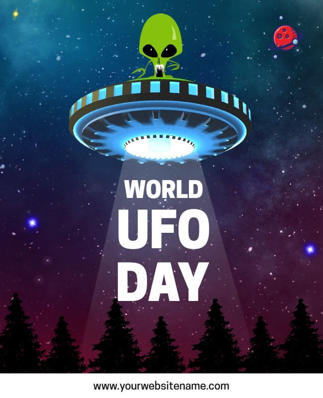 World Ufo Day Celebration Flyer Template