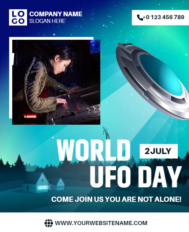 World Ufo Day Celebration Flyer Template