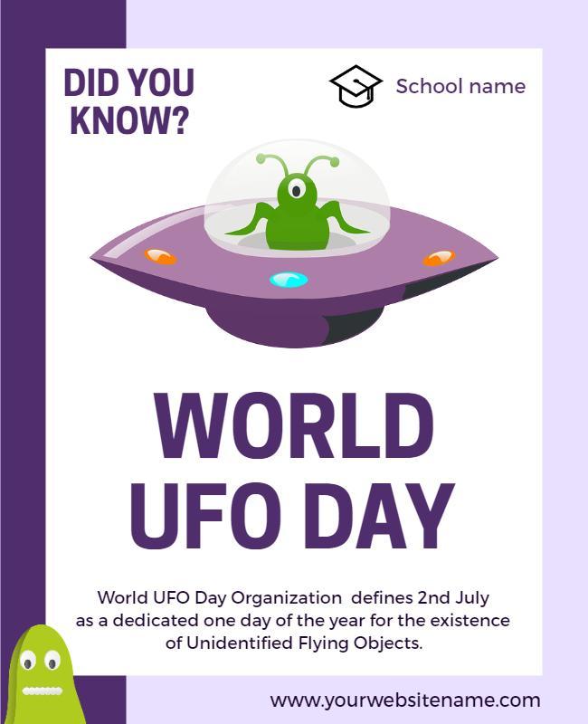 World Ufo Day Educational Flyer Template