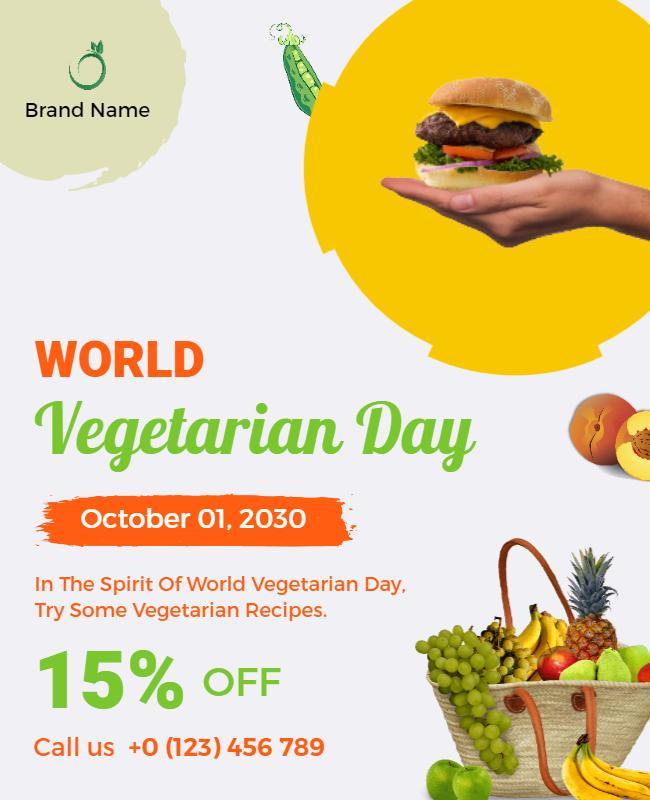 World Vegetarian Day Celebration Flyer Template