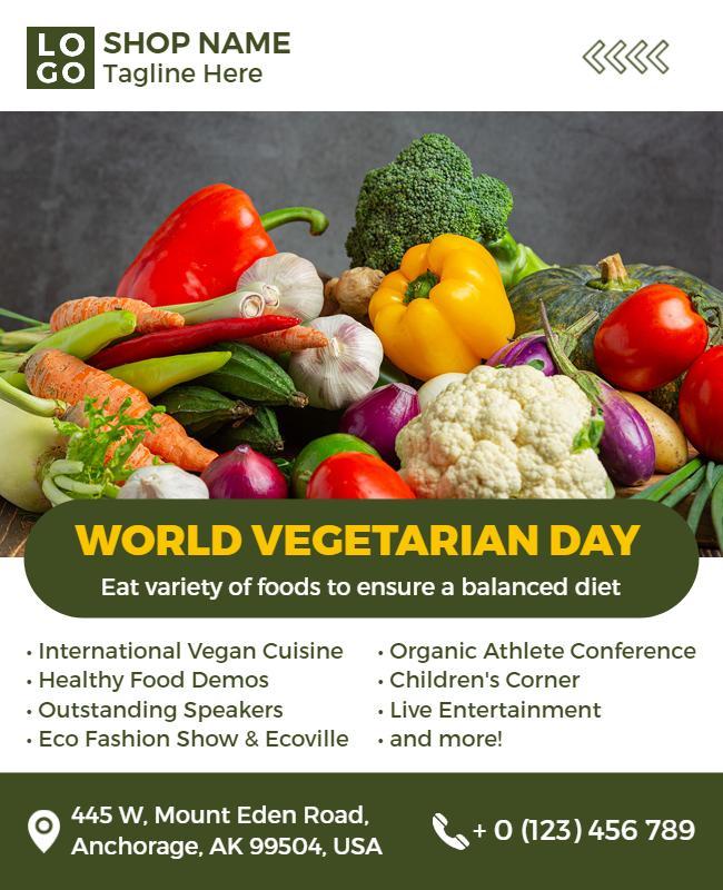 World Vegetarian Day Celebration Flyer Template