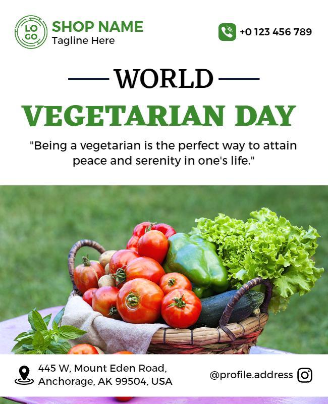 World Vegetarian Day Celebration Flyer Template