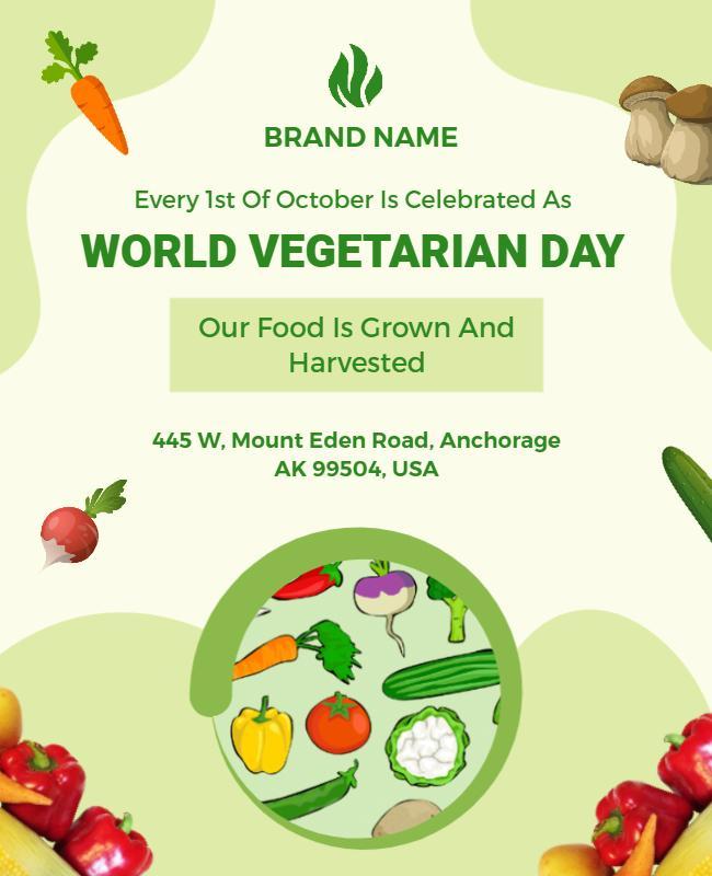 World Vegetarian Day Celebration Flyer Template