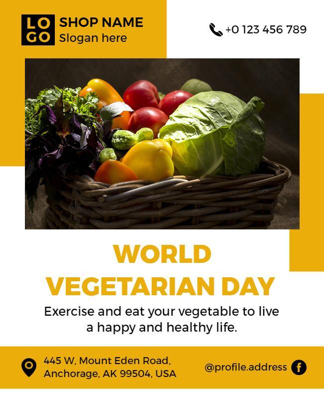 World Vegetarian Day Celebration Flyer Template