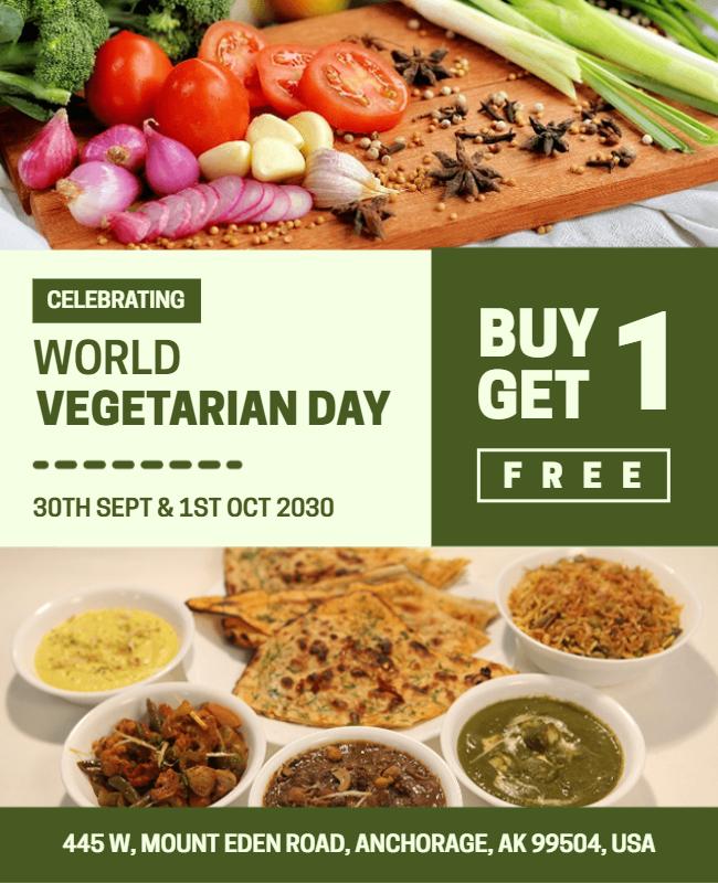 World Vegetarian Day Celebration Flyer Template