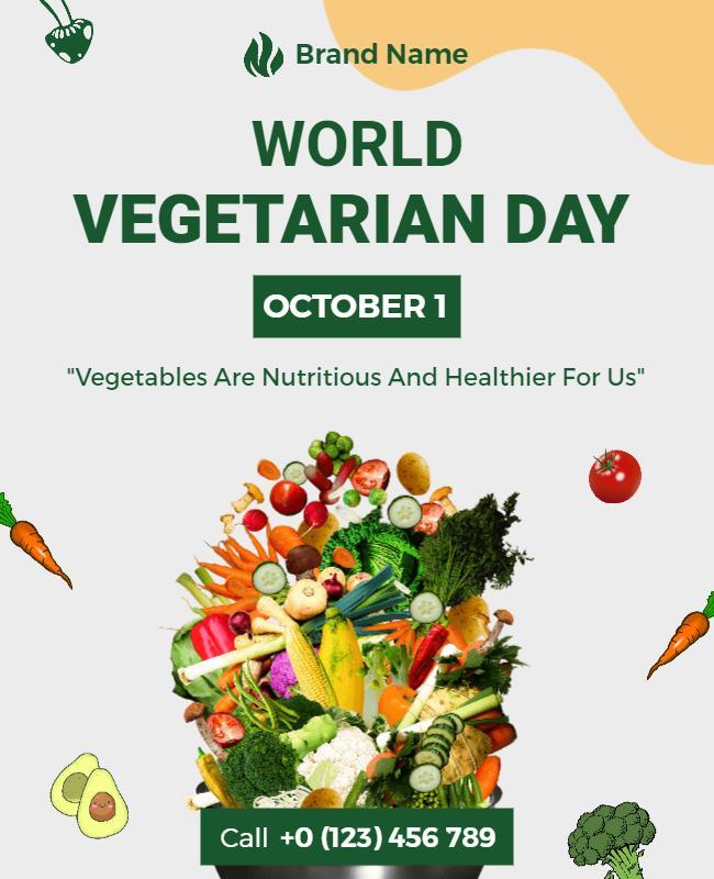 World Vegetarian Day Celebration Flyer Template