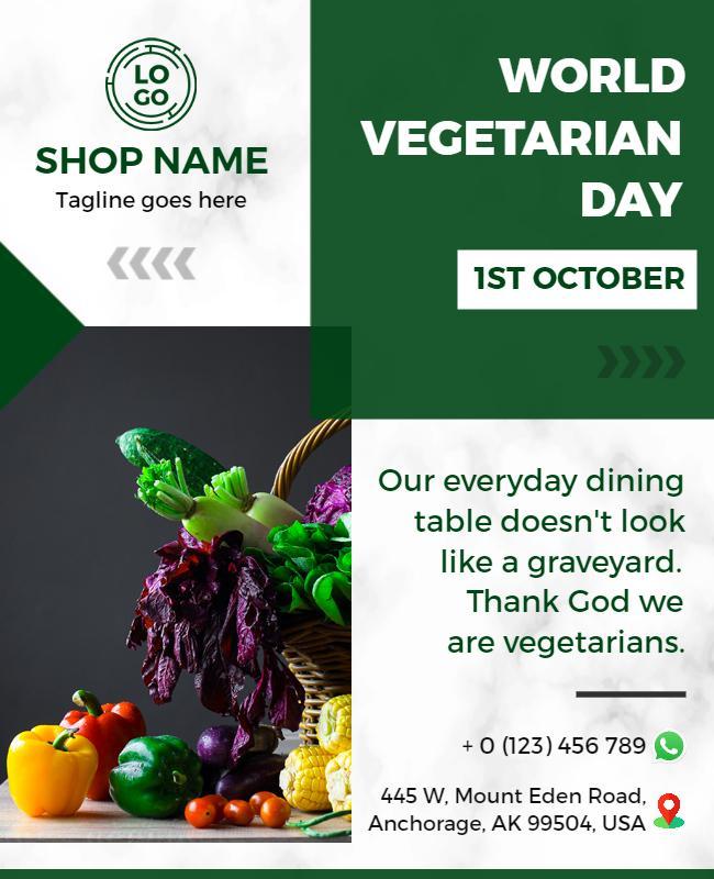 World Vegetarian Day Event Flyer Template