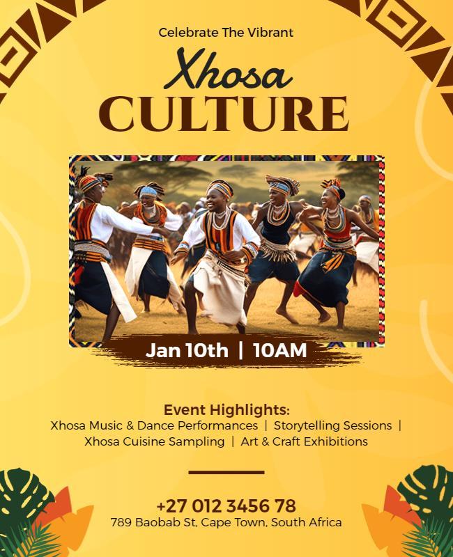 Xhosa Cultural Celebration Event Flyer Template