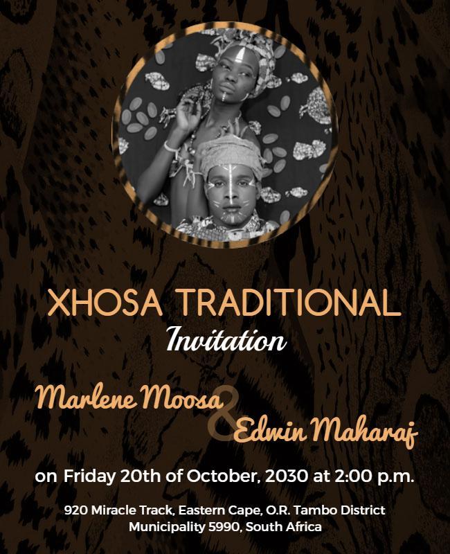 Xhosa Traditional Invitation Flyer Template