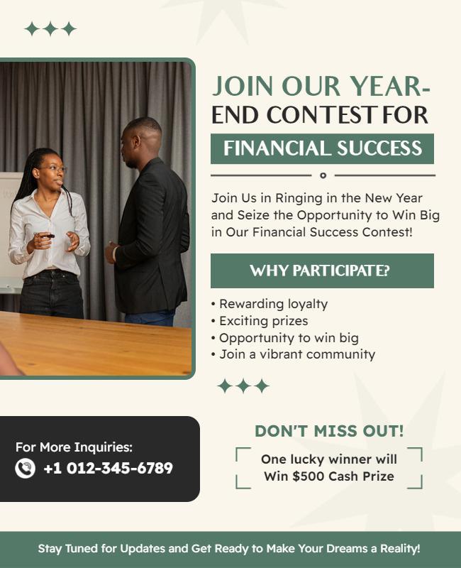 Year End Financial Success Contest Flyer Template