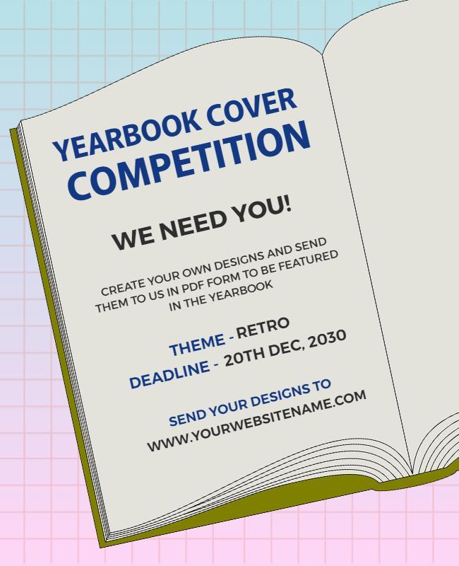 Yearbook Cover Design Competition Flyer Template